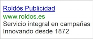 Ejemplo de Adwords en Roldos