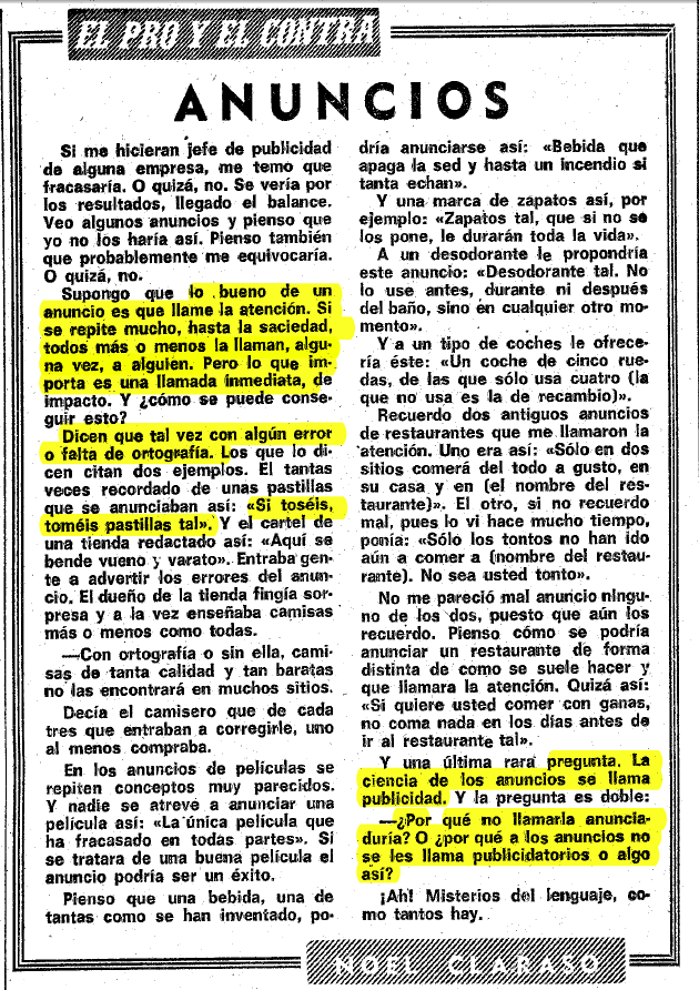 Anuncio LV La Vanguardia, 22 de julio de 1975