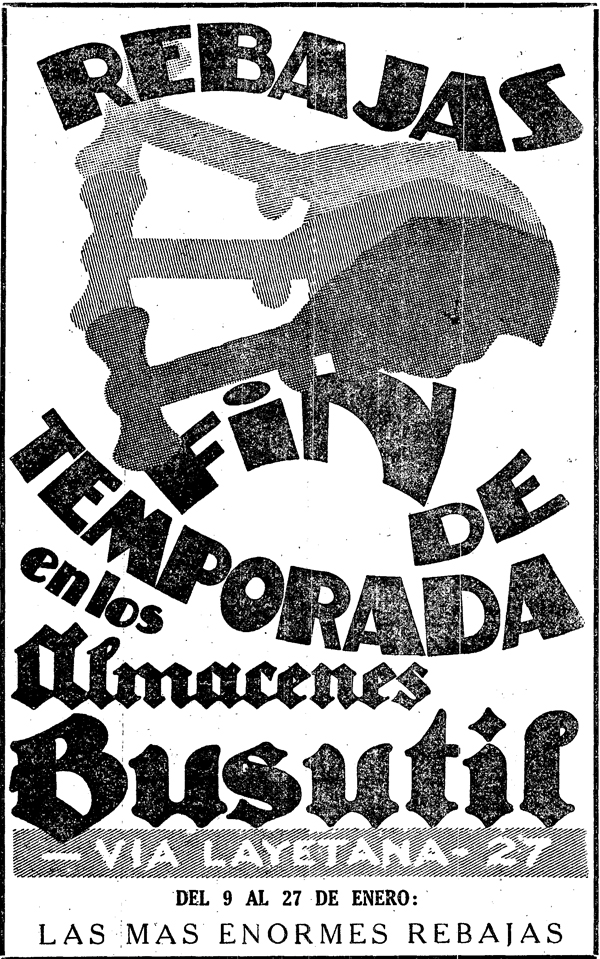 Anuncio La Vanguardia 1929 Anuncio Almacenes Busutif